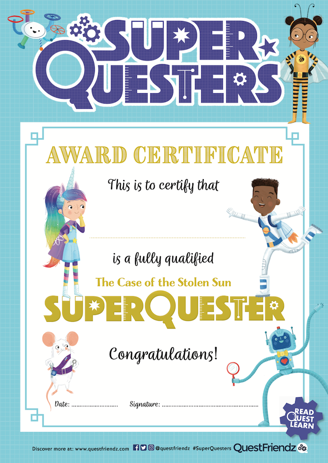 SuperQuesters - Case of the stolen sun - Award Certificate Chart